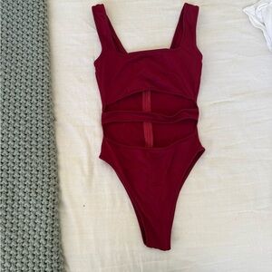 Burgundy bodysuit